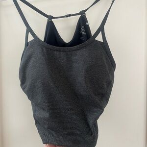 Black Strappy Athletic Tank Top by: Prana. With removable pads.